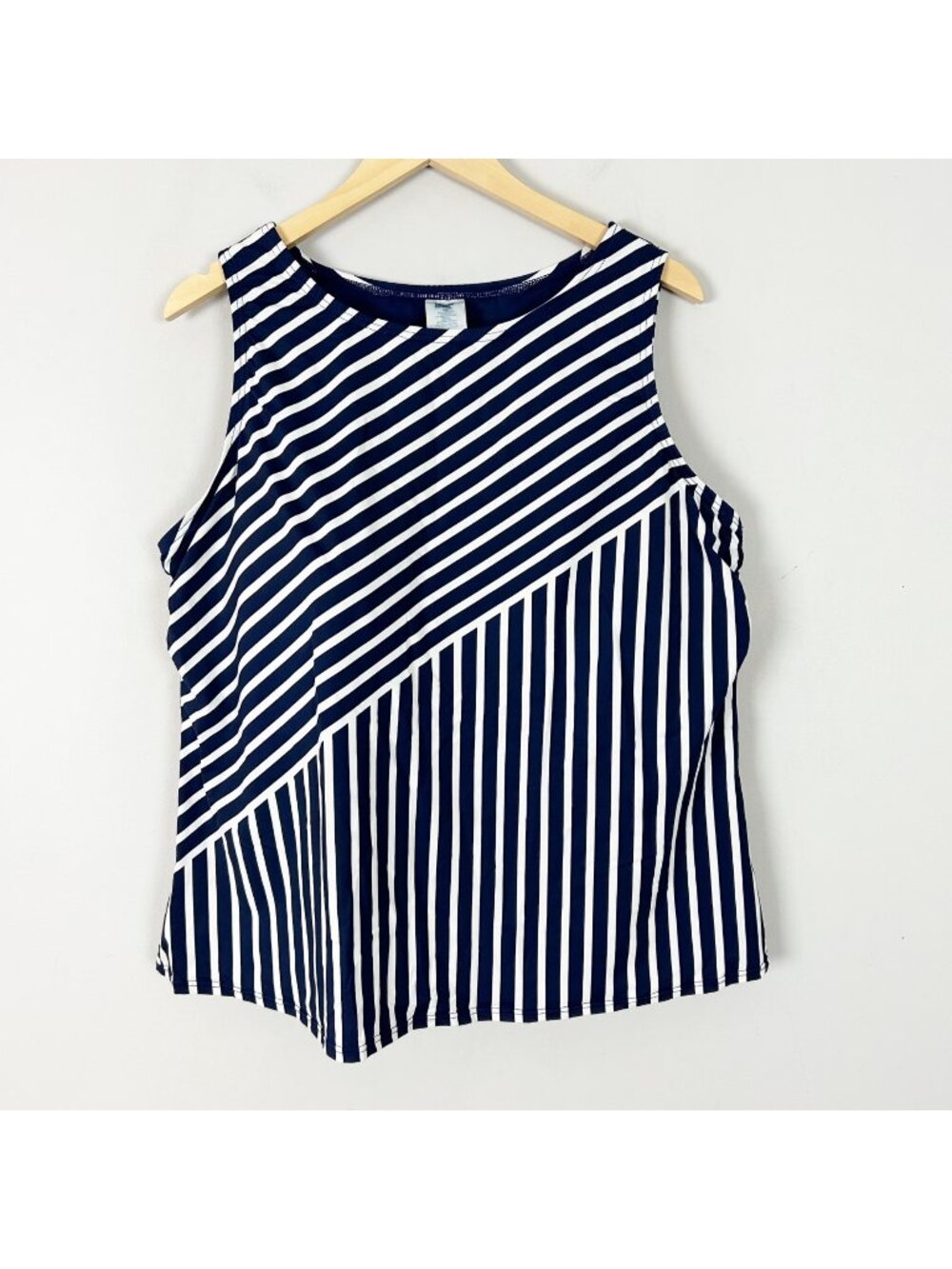 Lands’ End Swim Suit Tank Top Navy & White Striped Size 22W Women's